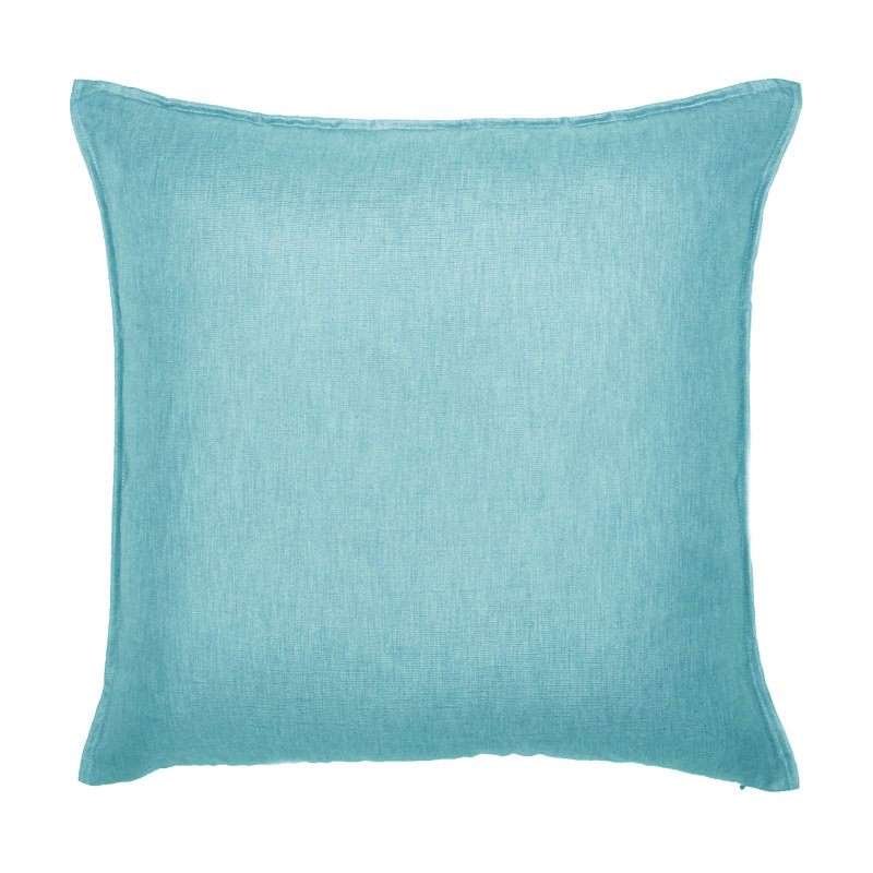 Feather Throw Pillow, Aqua