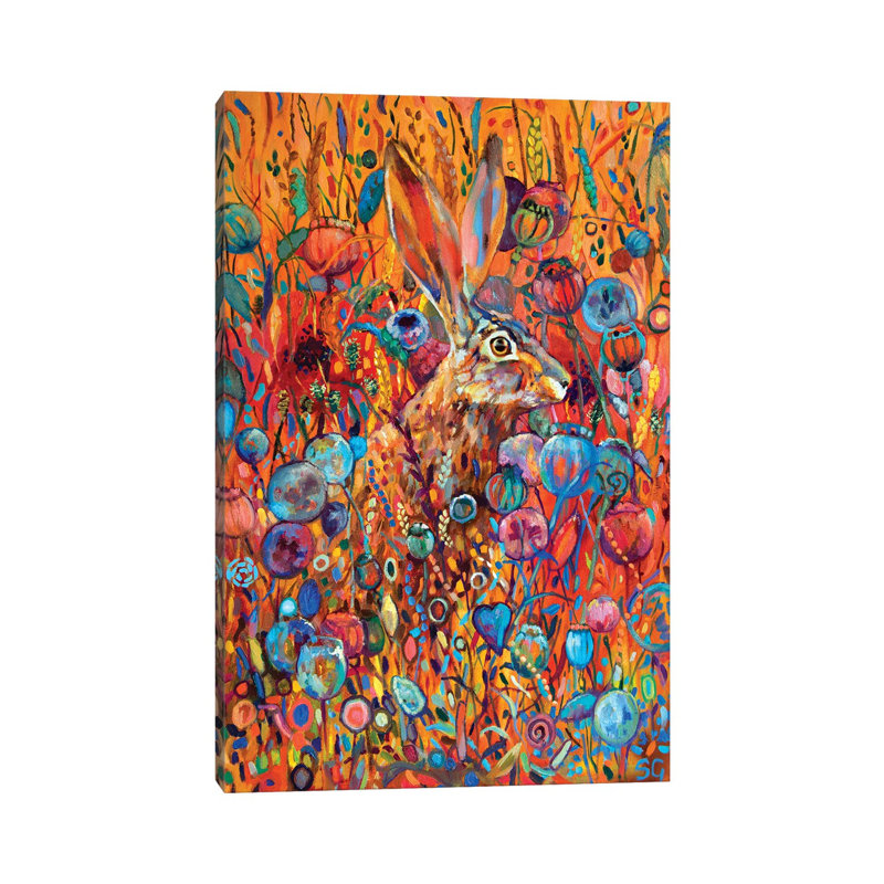 Poppyseed Hare by Sue Gardner - Painting on Canvas, Wrapped Canvas, 20.32 cm H x 30.48 cm W