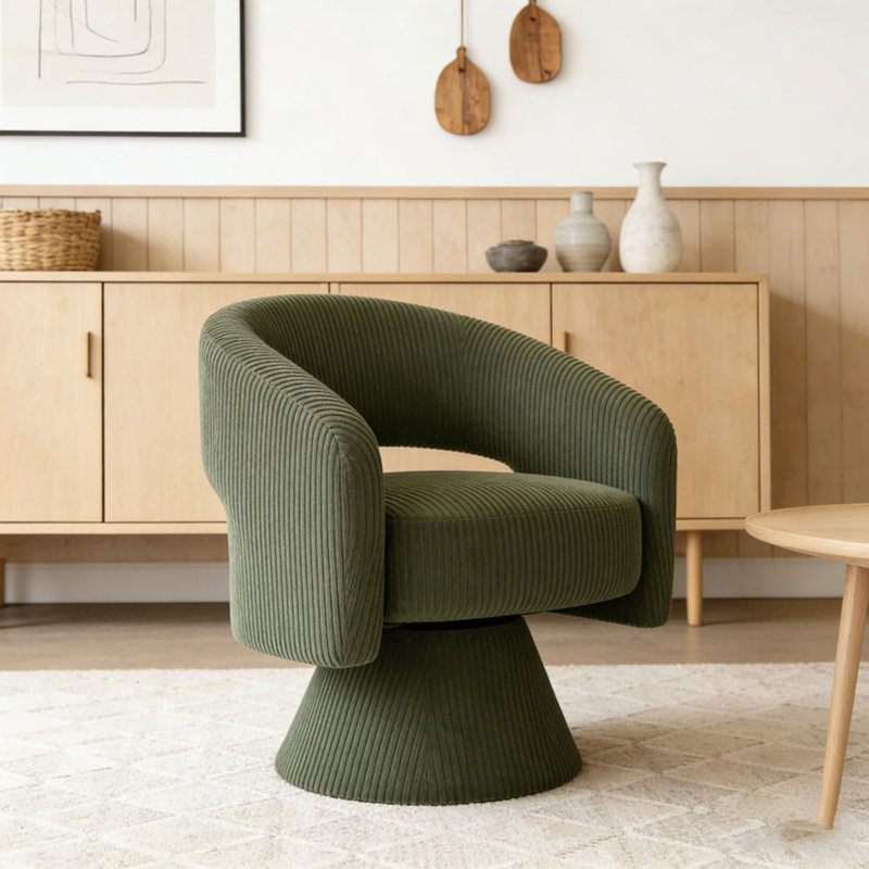 Fauteuil demi-tonneau, fauteuil d'appoint pivotant