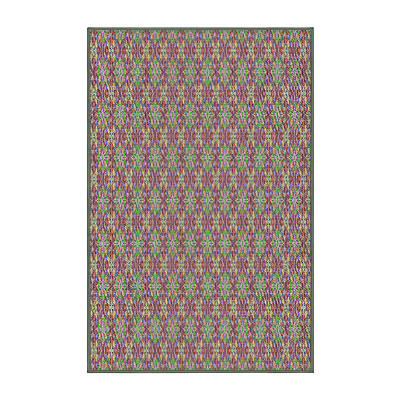 Tapis de zone rose/beige à motifs, Rectangle 2 pi x 3 pi