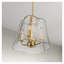Luminaire suspendu de style bougie à quatre lumières Soiree avec abat-jour en verre transparent en laiton satiné - Éclairage de plafond moderne et élégant pour la salle à manger et le salon