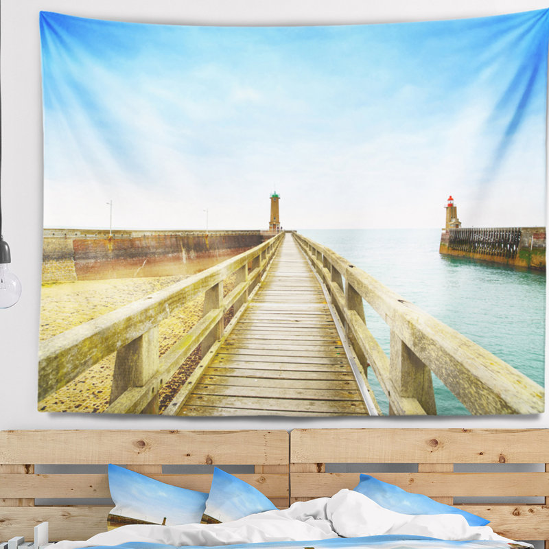 Tapisserie Seascape Pier and Langle, H 78 po x l 92 po