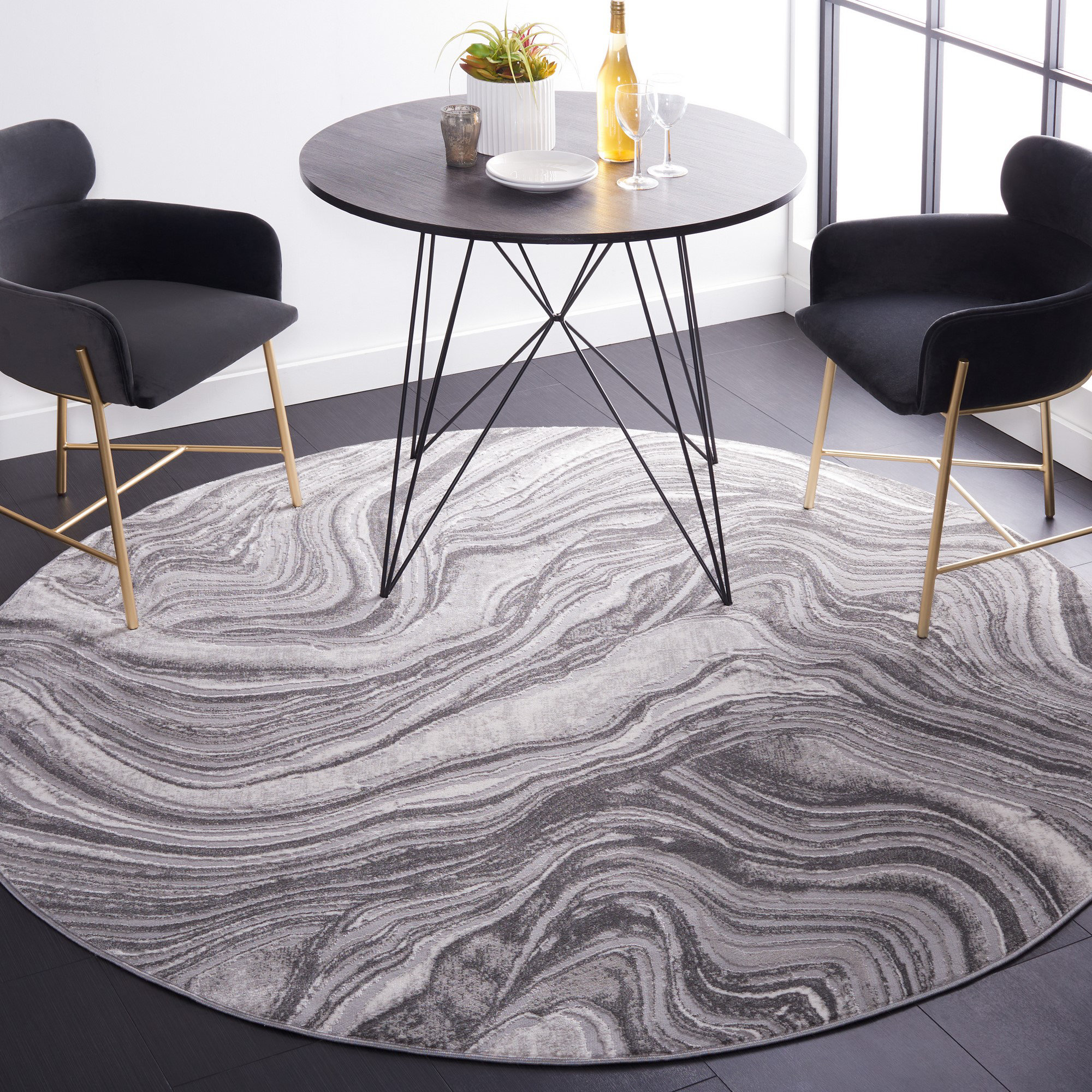 Orren Ellis Abstract Gray Area Rug Wayfair