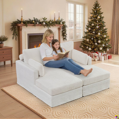 Braidon 63.4"Wide Chenille Chaise Lounge Chair, Upgrated Supported Back Cushion by Wade Logan