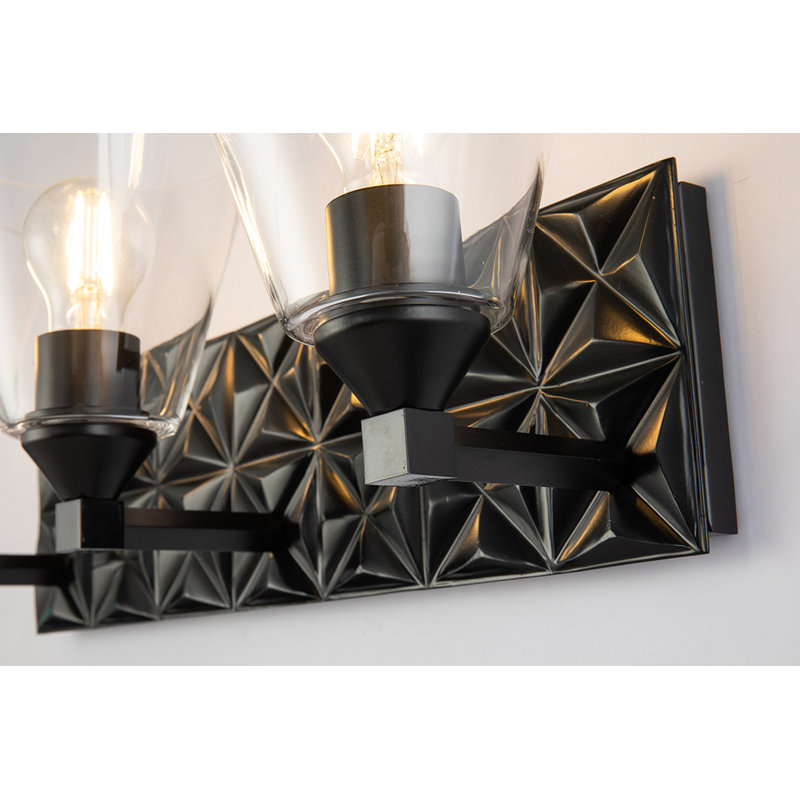 Alpha 3 Light Bath Vanity In Brass, Black