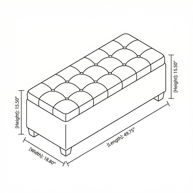 Banc de rangement élégant avec repose-pieds capitonné avec intérieur spacieux et charnières sécuritaires pour les enfants, parfait pour l'entrée, la chambre à coucher ou le salon