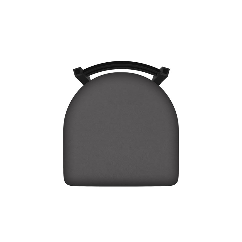 Tabouret de coiffeuse en métal Jackie, Noir froissé, Vinyle - Tempête de galop