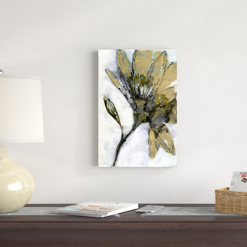 «Flower Alloy I» par Jennifer Goldberger - peinture sur toile tendue, H 18 po x l 12 po