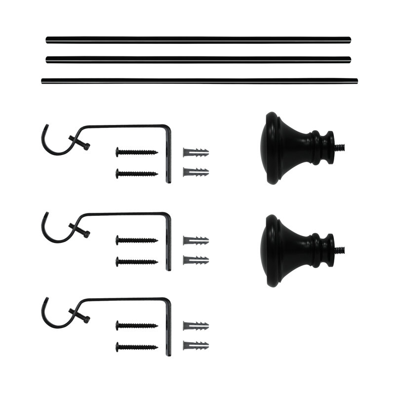 Fer réglable Taouk 0,75 po, H 2,72 po x l 125,72 po x P 2,72 po, Noir