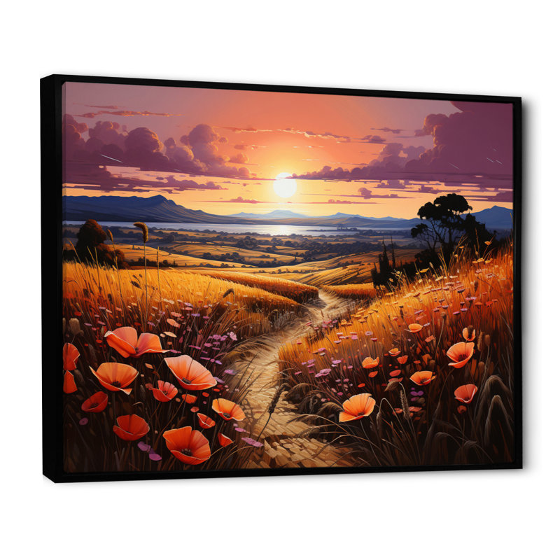 Farm Fauvist Fields II, Cadre flottant noir, H 16 po x l 32 po x P 1 po
