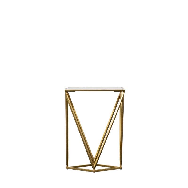 Frame End Table, Gold