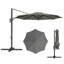 Parasol de patio décalé 10 pi à 360 ° pivotant à 360 °, gris-1230124780