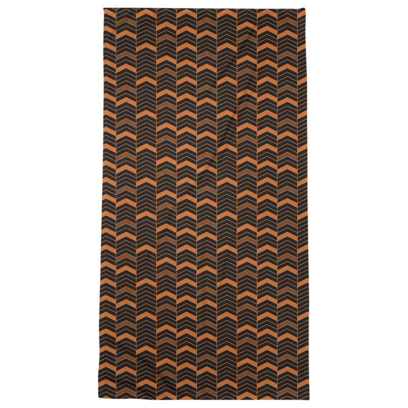 Bath Towel, Black/Yellow, Poly/Cotton