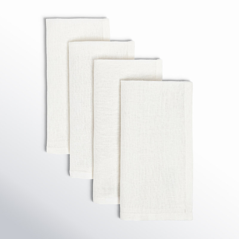 serviettes de table 100% lin, Ivoire