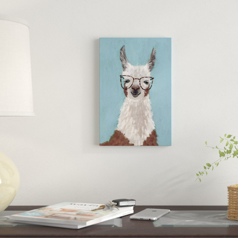 « llama spec i », art sur toile, H 12 po x l 8 po x P 0,75 po, Toile tendue, Pas de tapis