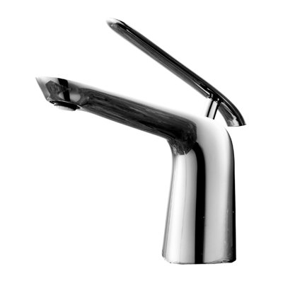 Single Handle Bathroom Faucet – Solid Brass Single Hole Vanity Sink Faucet with Water Supply Hose, Modern Commercial Design, Easy Installation