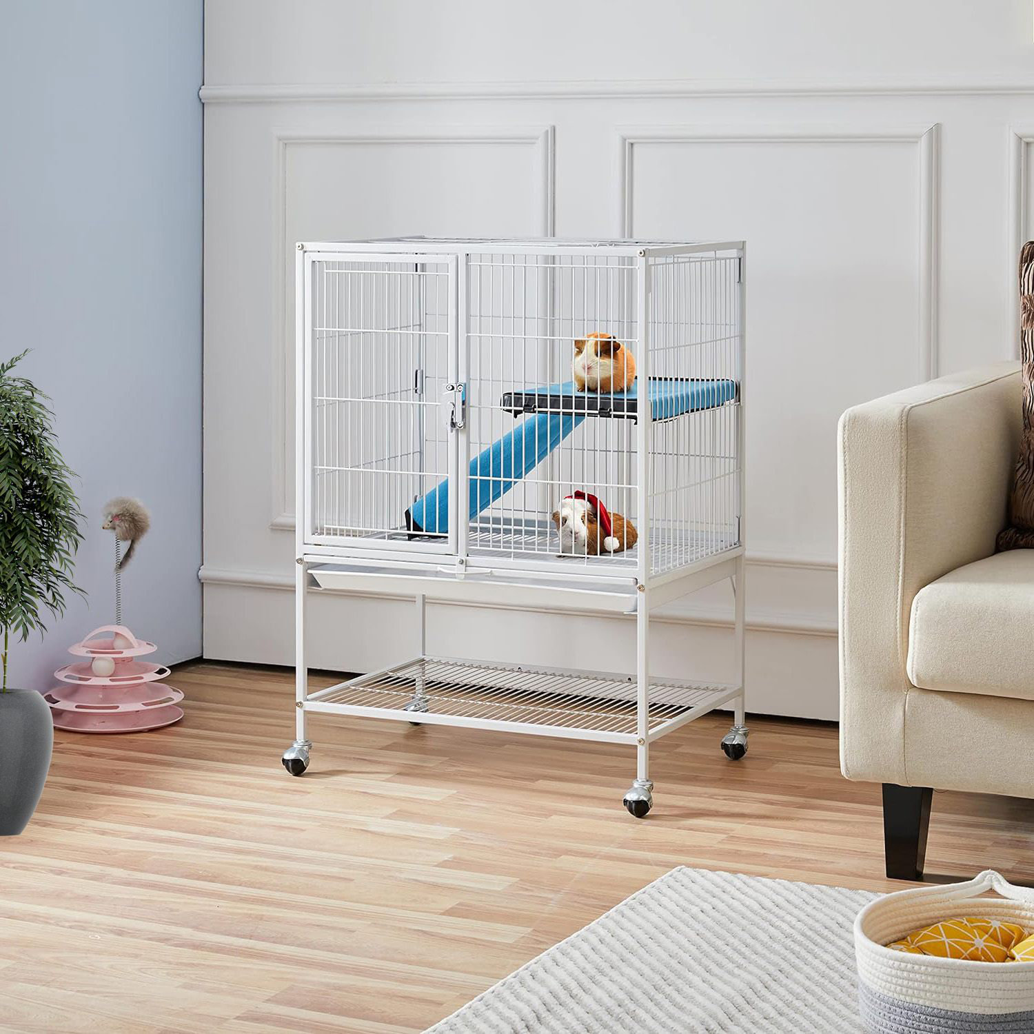 Tucker Murphy Pet™ Small Animal Cage, Metal Pet Cage with Removable ...