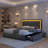 Jalna LED Lighted Upholstered Bed Frame with Bluetooth Sync Lights, Adjustable Headboard & 4 Storage Drawers, No Box Spring Needed, Easy Assembly,-1146210900-1197959862