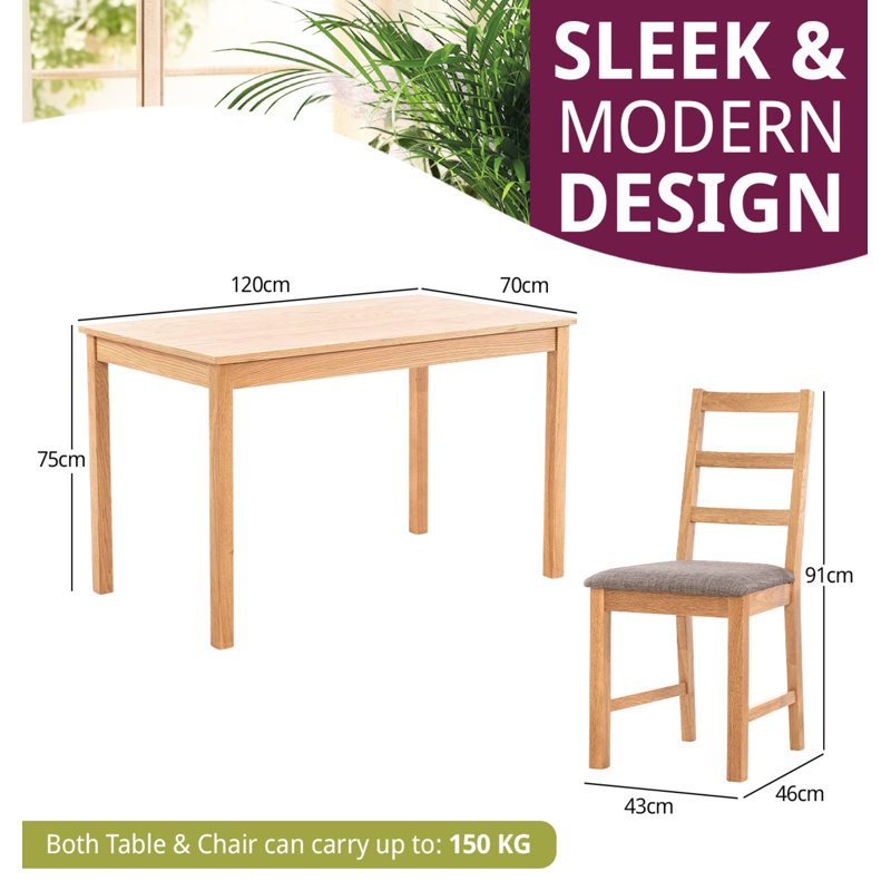 4 - Person Solid Oak Dining Set, Gray