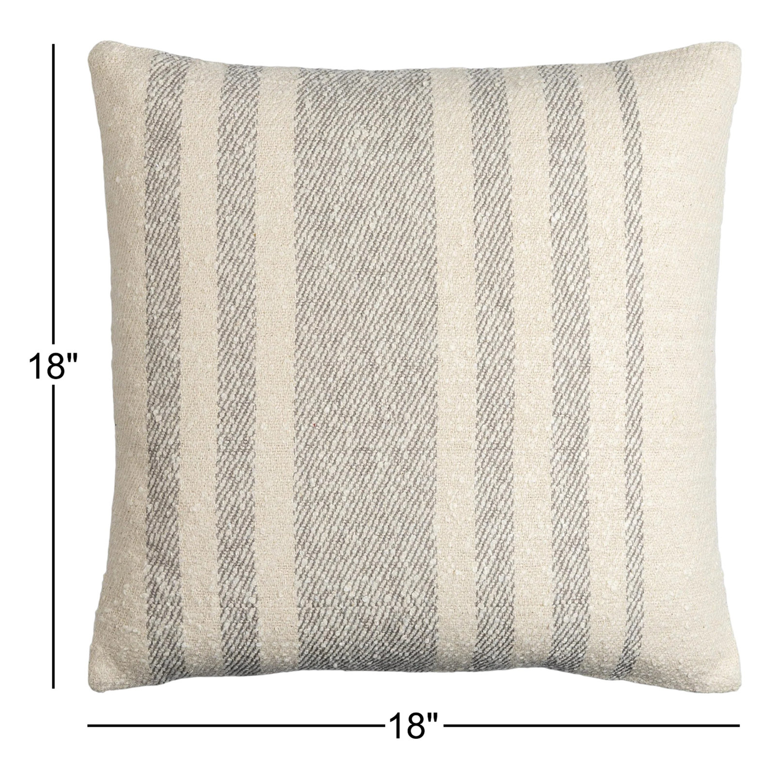 Sorden Striped Cotton Throw Pillow, Coral, Pillow Cover Only - No Insert, 18" x 18"