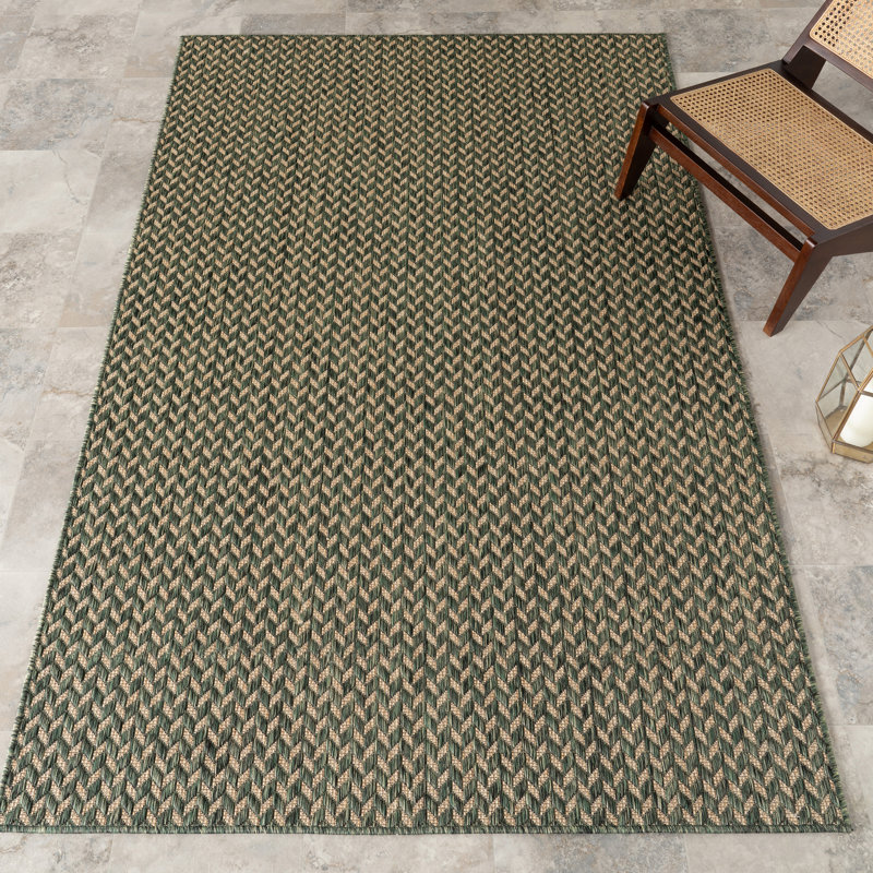 Tapis d'intérieur / extérieur Malaya, Rectangle 6 pi 7 po x 9 pi, Vert