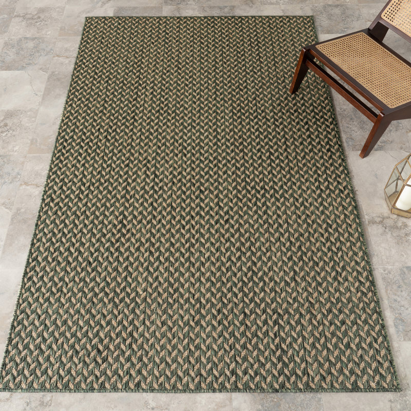 Tapis intérieur / extérieur Bexley, Vert, Rectangle de 5 pi x 8 pi
