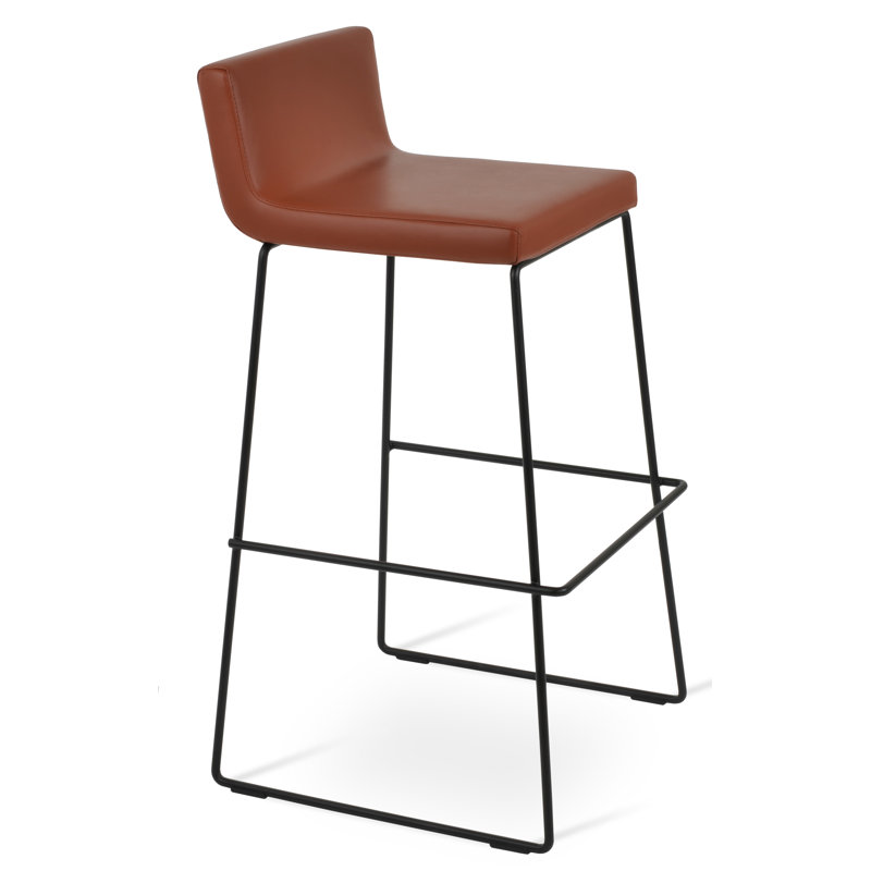 Comptoir, bar et tabouret Gladwell, Tabouret de comptoir (siège d'une hauteur de 24 p, Chrome, PPM cannelle
