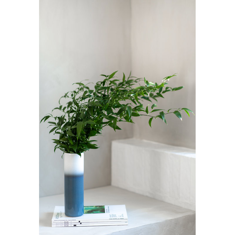 comme. par Villeroy & Boch - Vase cylindrique Collection Home, 3 x 9,75 po, grès, glacis réactif, bleu / blanc