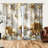 2Pcs Elegant Christmas Gift Boxes Window Curtains - Holiday Ornaments Gold White Design, Light Filtering Rod Pocket Panels Festive Home Decor for Living Room Bedroom Kitchen Dining-438074300