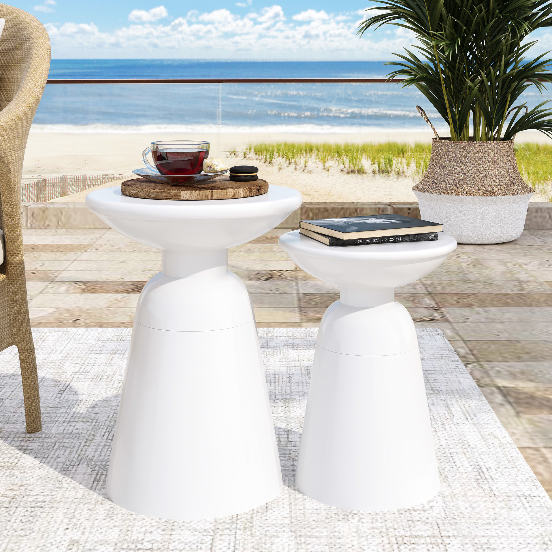 Runit Table Latitude Run® 2 Iron Side Table Collection, Teal Colour, Flared ...
