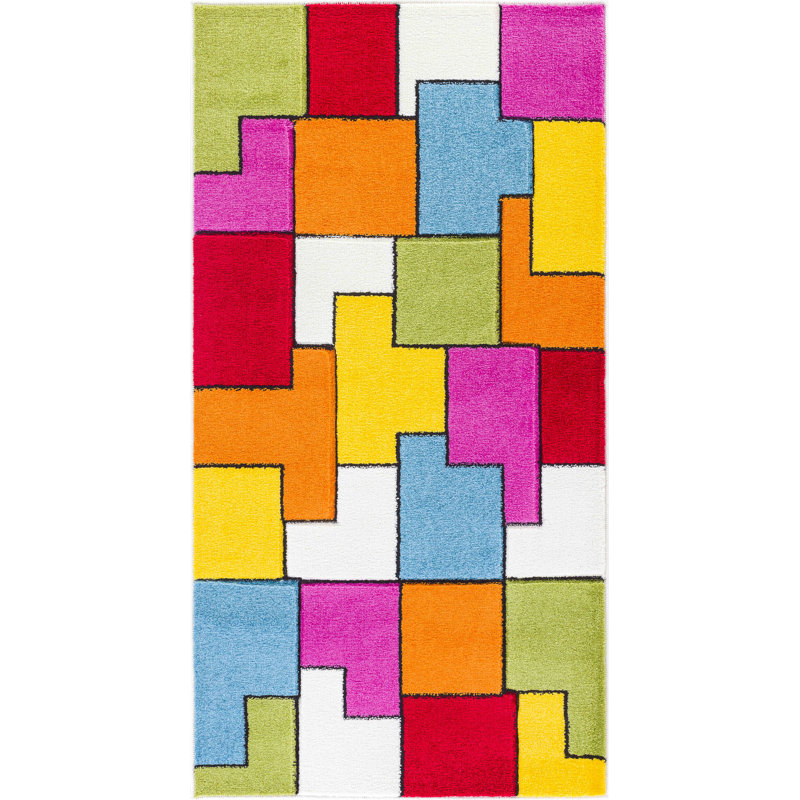 Ieremias Geometric Area Rug, Rectangle 80 x 150cm
