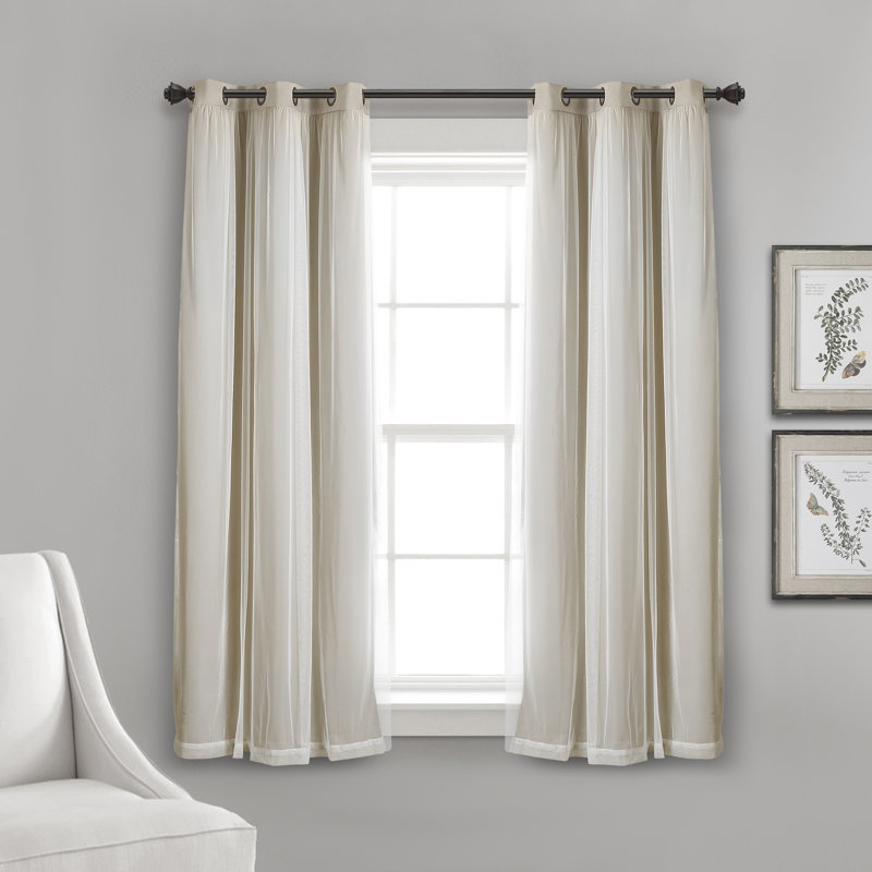 Blackout Curtain Pair, Wheat, 38"W x 45"L