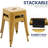 Counter Stool Set Of 2,18" Industrial Stackable Metal Bar Stools, Backless Metal Dining Chairs For Indoor Outdoor Kitchen Classroom-1236010540-1213110269