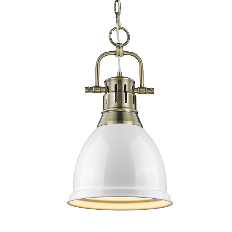 Alethia 1 - Light Pendant, White, Aged Brass