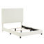 Grand lit plateforme tapissier blanc Boucle-645081836