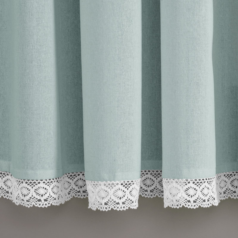 Paire de rideaux semi-transparents Rosalie, L 54 po x L 84 po, Bleu