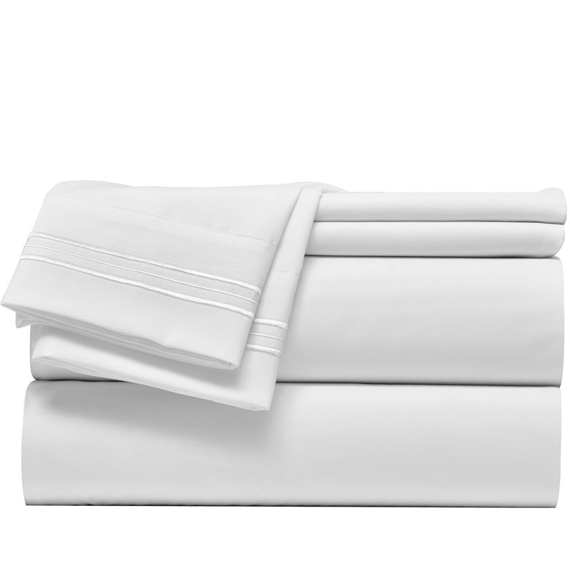 Boston Microfiber Sheet Set, King, White