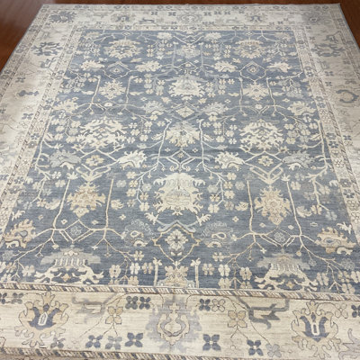 Tapis en laine Oushak fabriqué à la main à teinture végétale Herat ORIENTAL