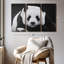 «Panda noir et blanc», 3 pièces sur toile-98562952