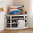  47.2" W Corner TV Stand With Power Outlet, Barned-Door Cabinet-386160604