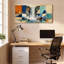 Motif géométrique abstrait à motif géométrique sur toile, ensemble de 1 reproduction d'art sur toile-2094031911