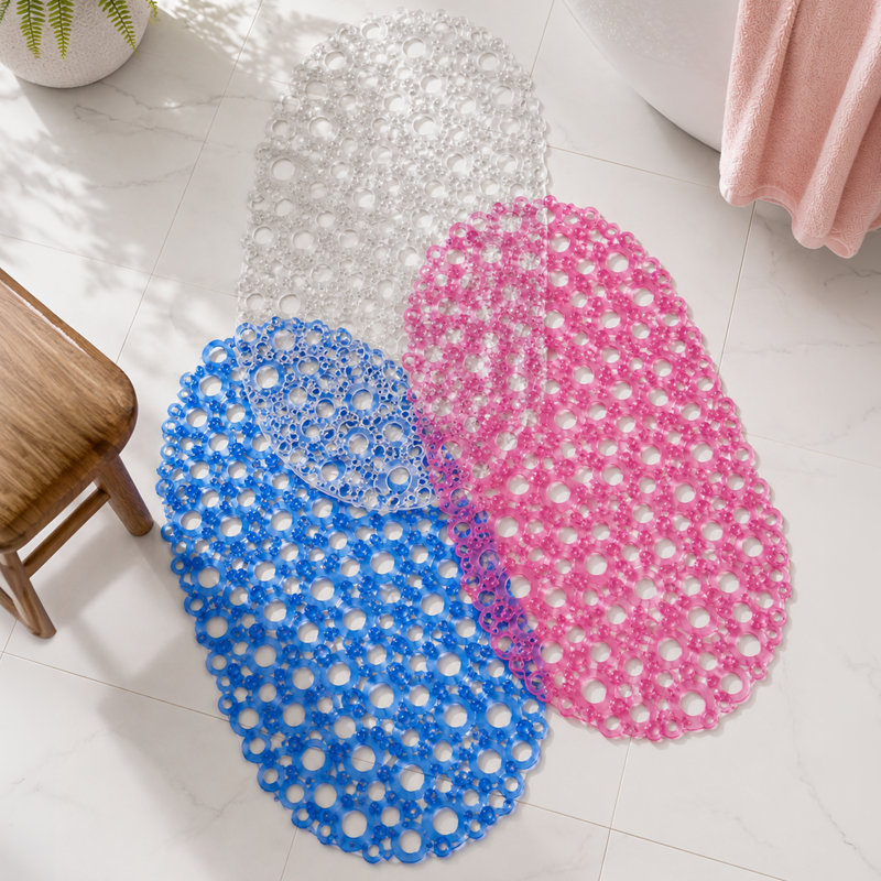Otto Anti Slip PVC Bath Mat 69Cm X 36Cm, Clear