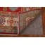 Tapis rouge / brun / bleu en laine noué à la main de conception unique 6 pi 7 po x 9 pi 10 po New Age