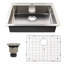 Évier de cuisine encastré avec accessoires Pro Series L 25 po x l 22 po