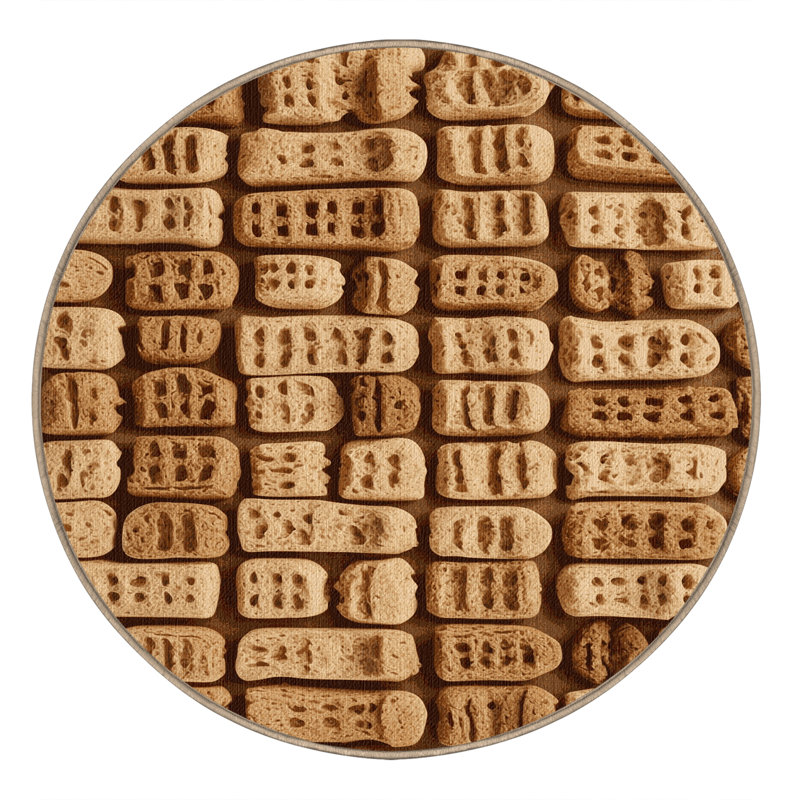 Washable Biscotti Desserts Area Rug, Round 7'
