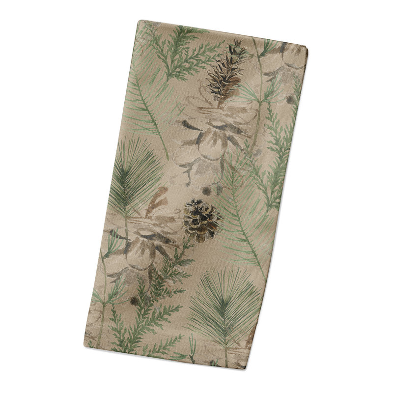 Skokie Cotton Twill Floral Square Napkin, Brown