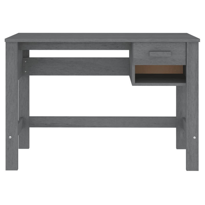 Bureau d'ordinateur Bureau à domicile Bureau de travail Hamar pin massif, Gris foncé