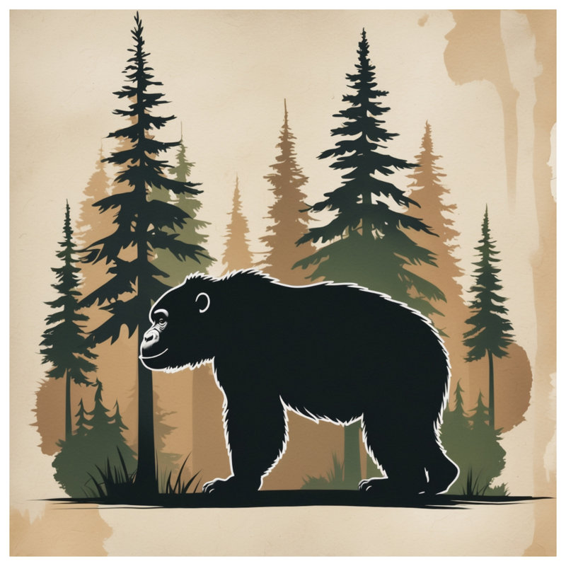 Édredon ours noir en forêt, Très grand lit