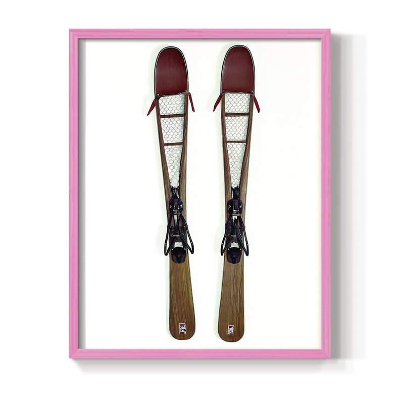 Reproduction encadrée - bois massif, H 21 po x l 17 po, Rose