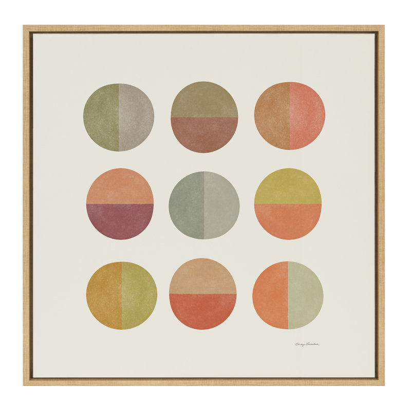 «Sunset Circles» par Carey Copeland, reproduction d'art sur toile encadrée